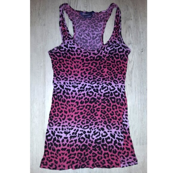 Vintage Y2k Miley Cyrus Max Azria Leopard Print Ribbed Cami Tank Top Size Large - Picture 1 of 5